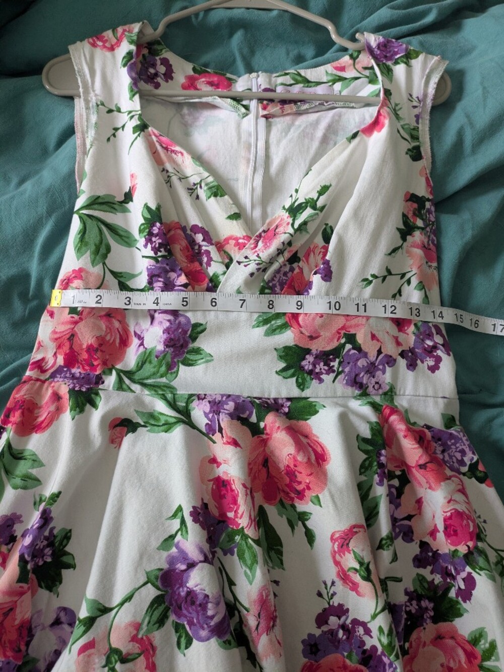 Retro Swing Fit&Flare Midi Dress Floral Romantic Garden Party Belle Poque Size L - Picture 10 of 12